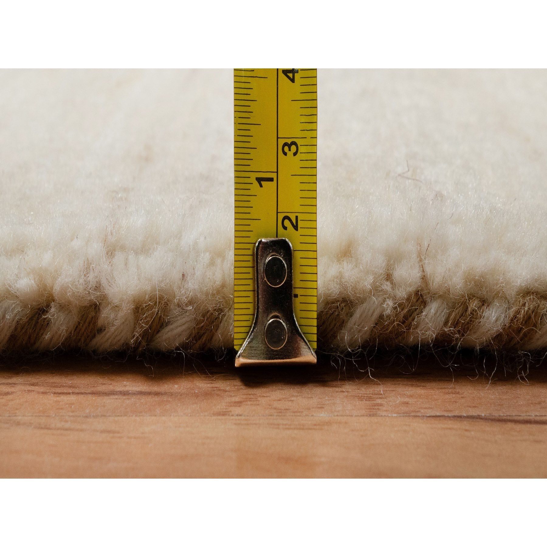 2'x3' Bone White, Thick and Plush, Modern, Plain Design, Lori Buft Gabbeh, Pure Wool, Hand Knotted, Mat, Oriental Rug Sh91295