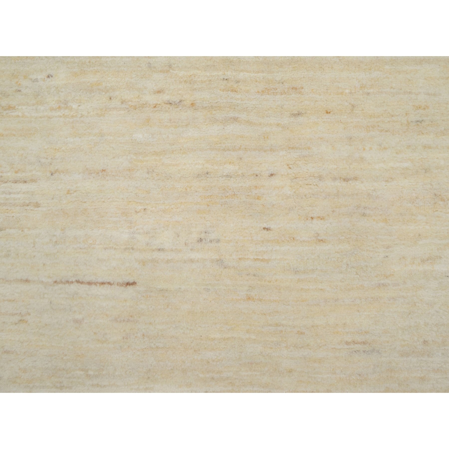 2'4"x11'6" Linen White, Plain Design, Lori Buft Gabbeh, Modern, Thick and Plush, Pure Wool, Hand Knotted, Runner, Oriental Rug Sh91300