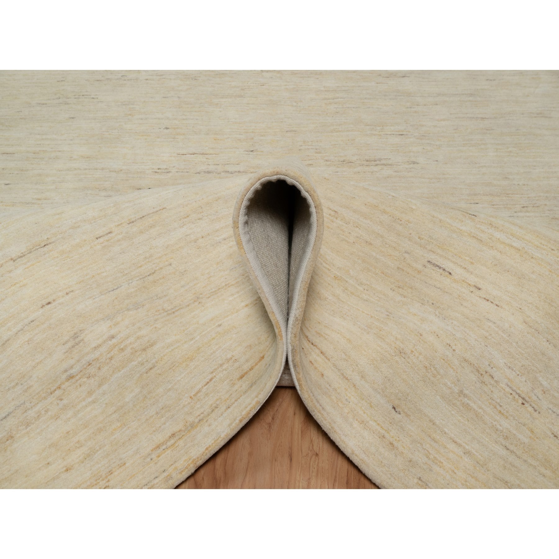 6'4"x9'9" Swan White, Modern, Plain Design, Lori Buft Gabbeh, Thick and Plush, Pure Wool, Hand Knotted, Oriental Rug Sh91302