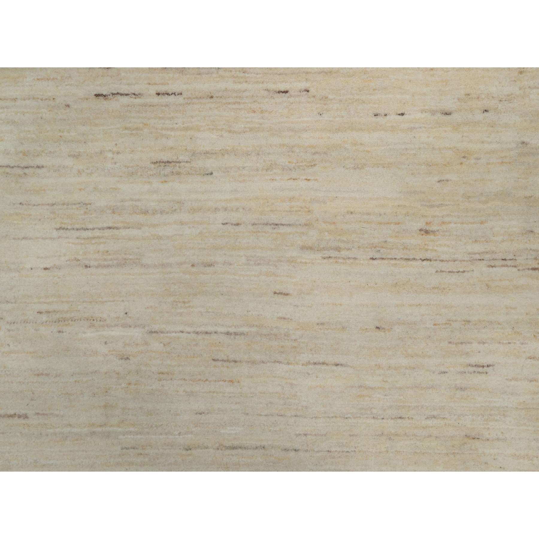 7'1"x7'1" Linen White, Hand Knotted, Modern, Plain Design, Lori Buft Gabbeh, Thick and Plush, Pure Wool, Square, Oriental Rug Sh91303