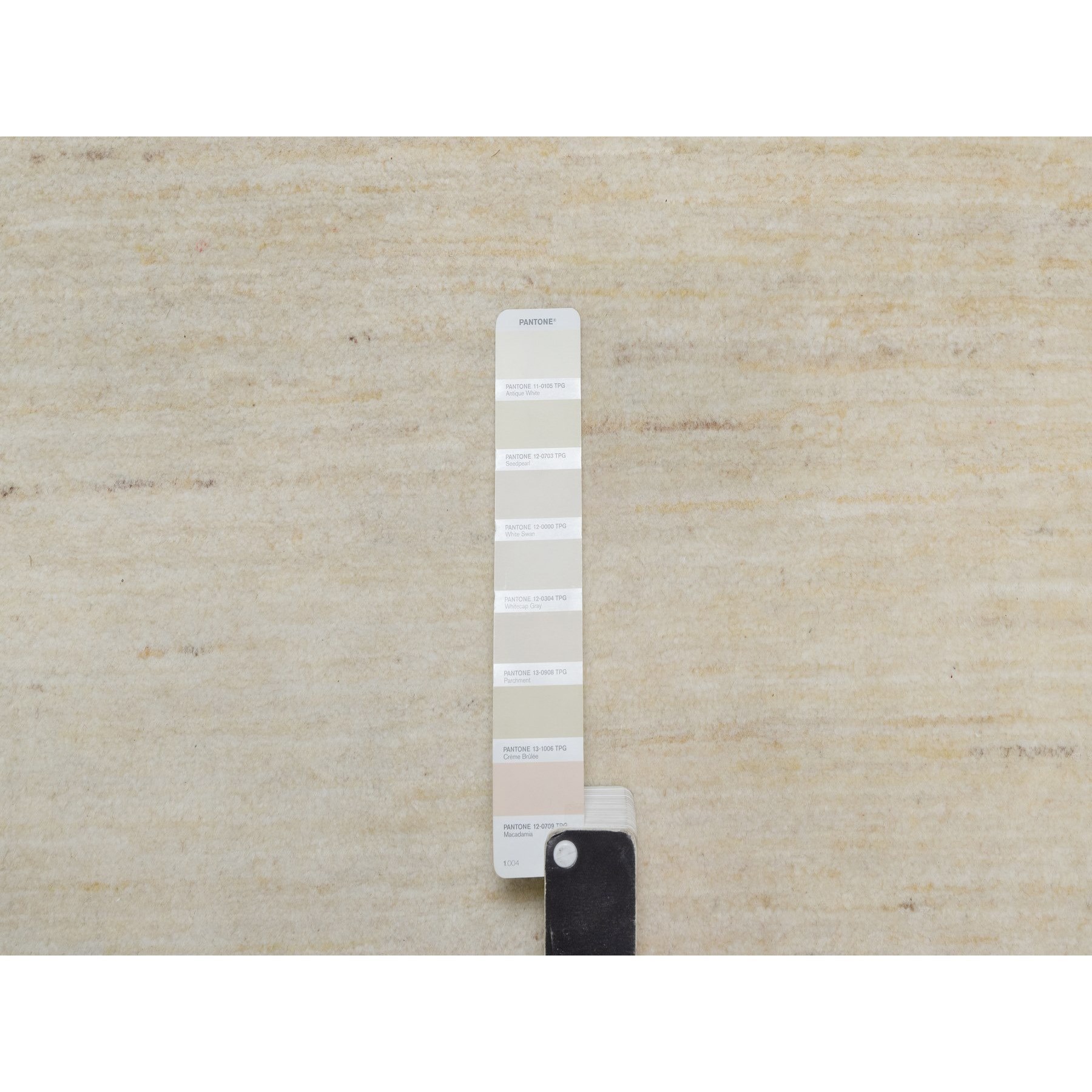 2'8"x16' Bone White, Lori Buft Gabbeh, Modern, Plain Design, Thick and Plush, Pure Wool, Hand Knotted, XL Runner, Oriental Rug Sh91304