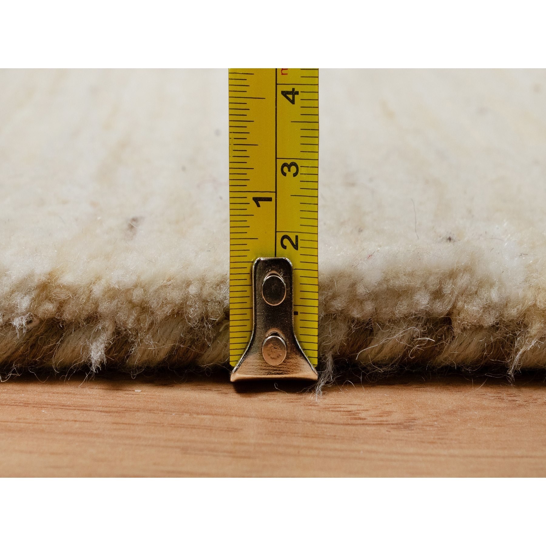 2'8"x16' Bone White, Lori Buft Gabbeh, Modern, Plain Design, Thick and Plush, Pure Wool, Hand Knotted, XL Runner, Oriental Rug Sh91304