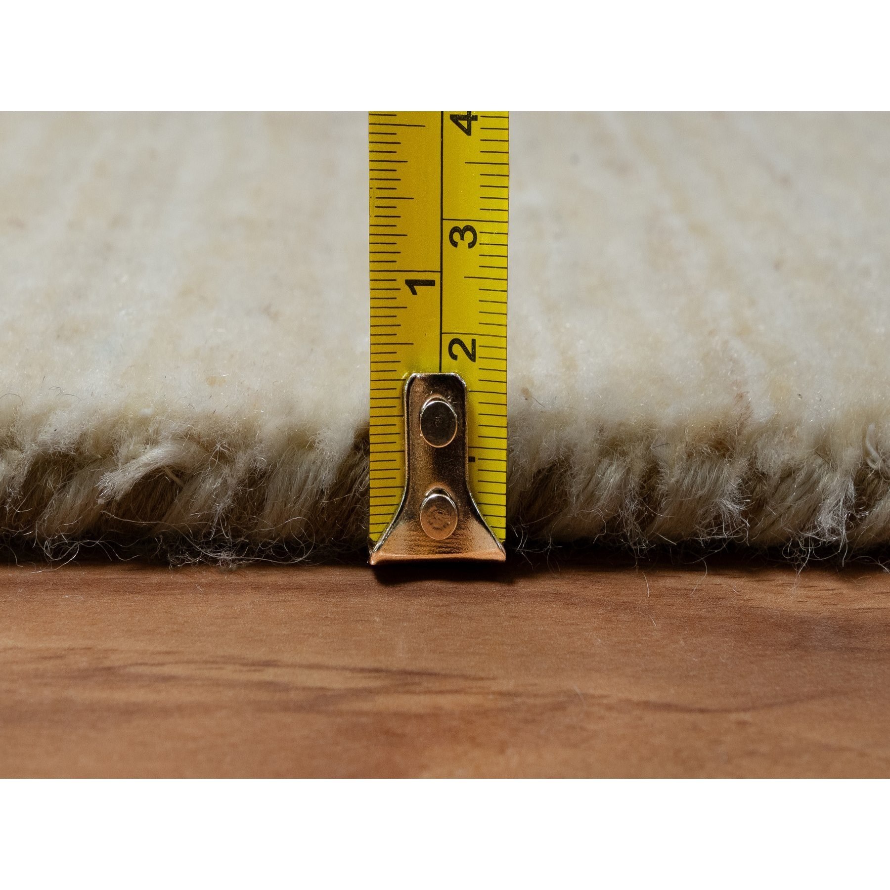 2'6"x17'8" Chiffon White, Pure Wool, Modern, Plain Design, Lori Buft Gabbeh, Thick and Plush, Hand Knotted, XL Runner, Oriental Rug Sh91305