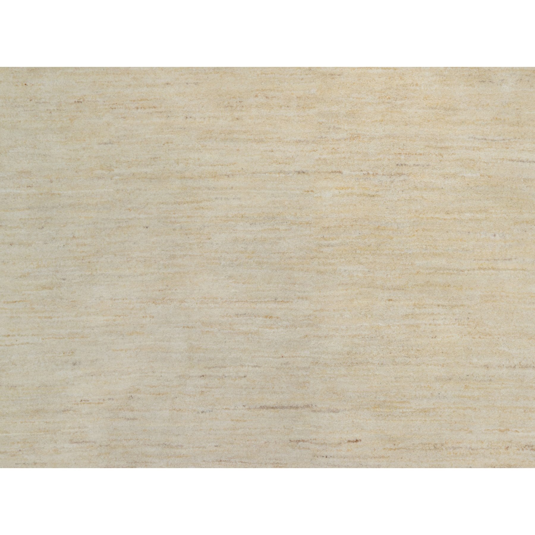 7'9"x7'9" Linen White, Pure Wool, Modern, Plain Design, Lori Buft Gabbeh, Thick and Plush, Hand Knotted, Round, Oriental Rug Sh91308