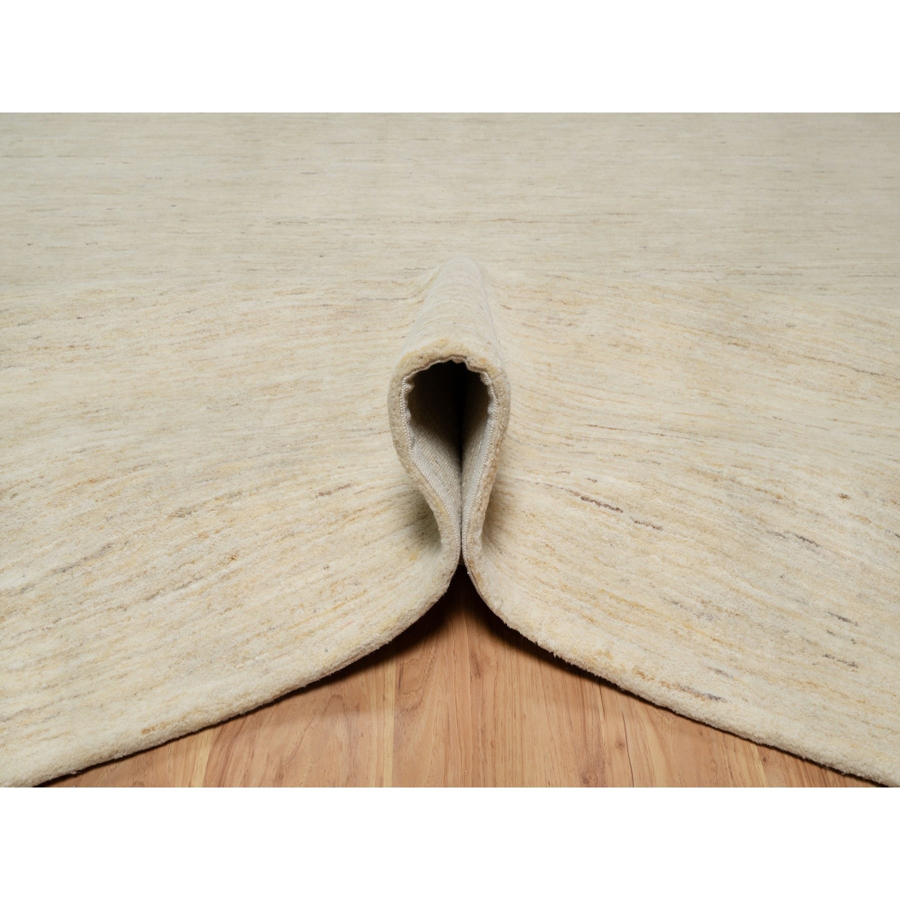 8'1"x15'10" Swan White, Modern, Plain Design, Lori Buft Gabbeh, Thick and Plush, Pure Wool, Hand Knotted, Gallery Size, Wide Runner, Oriental Rug Sh91309