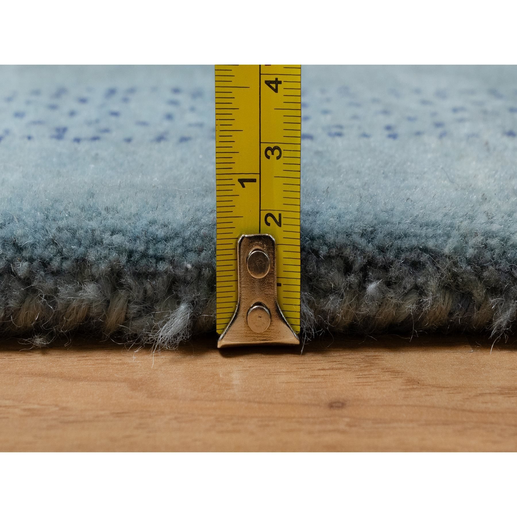 3'x5'6" Stone Blue, Lori Buft Gabbeh with Small Animal Figurines, Modern, Thick and Plush, 100% Wool, Hand Knotted, Oriental Rug Sh91311