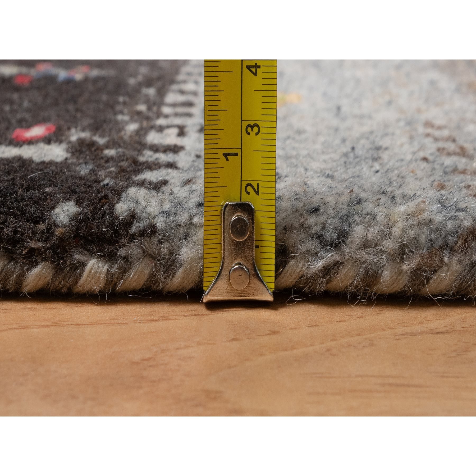 2'x3'1" Linen White, Lori Buft Gabbeh with Small Tree Design, Modern, Thick and Plush, Hand Knotted, 100% Wool, Mat, Oriental Rug Sh91328
