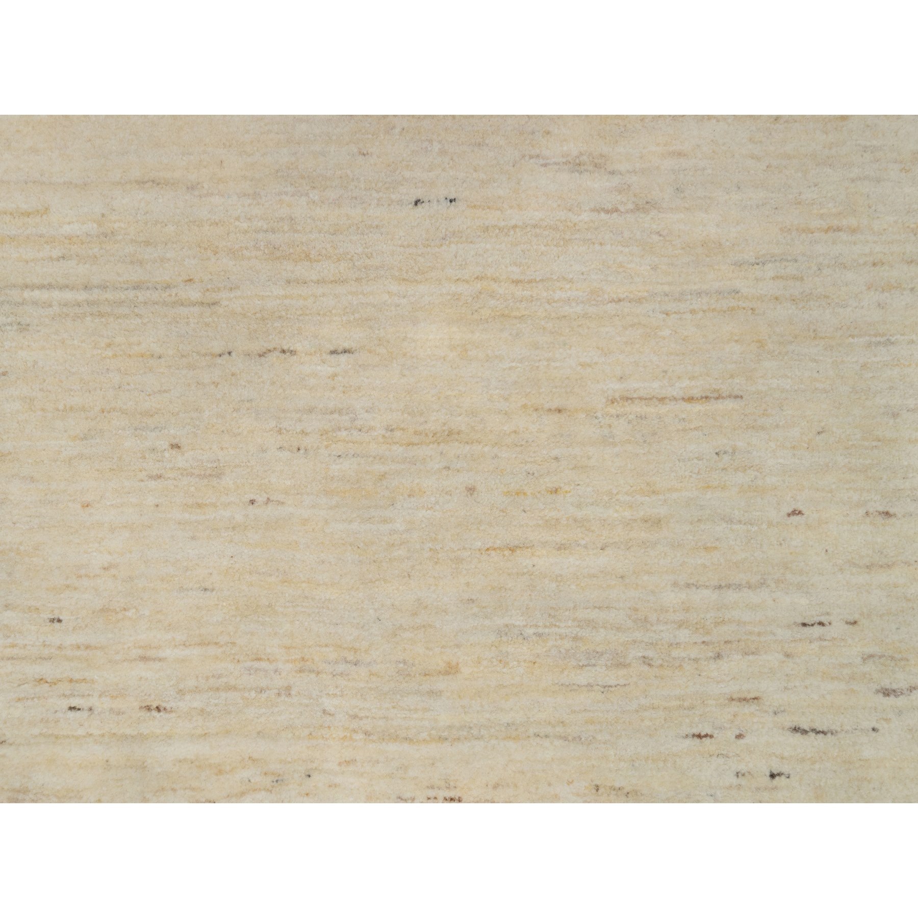 5'x5' Linen White, Modern, Plain Design, Lori Buft Gabbeh, Thick and Plush, Pure Wool, Hand Knotted, Round, Oriental Rug Sh91336
