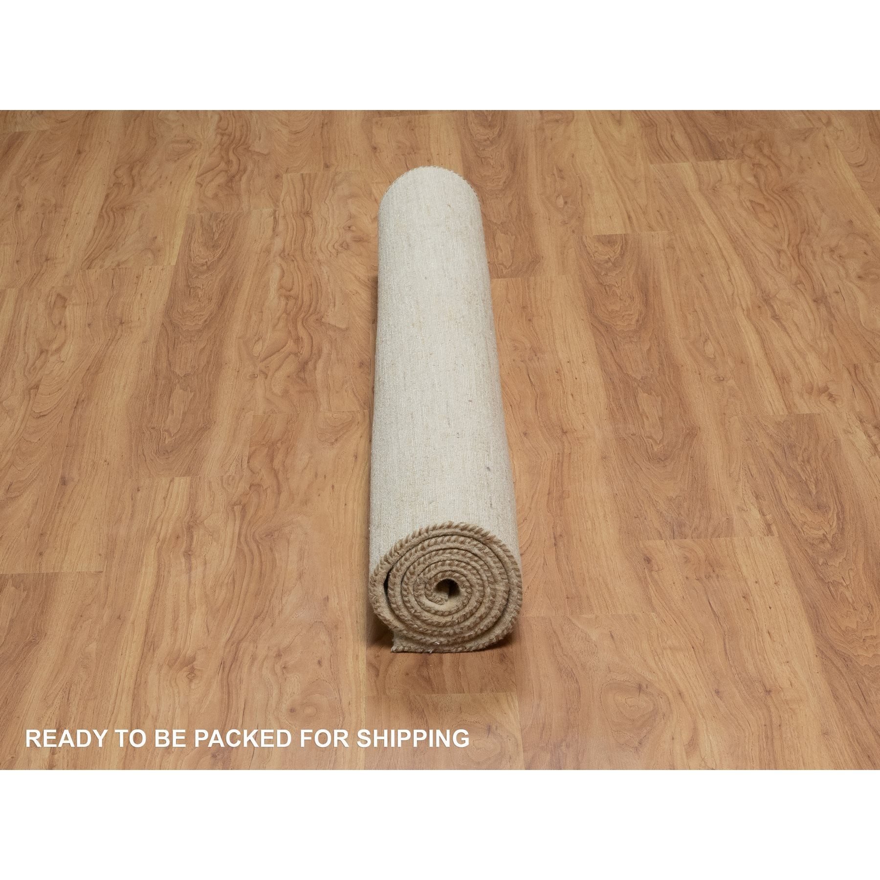 5'x6'5" Bone White, Modern, Plain Design, Lori Buft Gabbeh, Thick and Plush, Pure Wool, Hand Knotted, Oriental Rug Sh91337