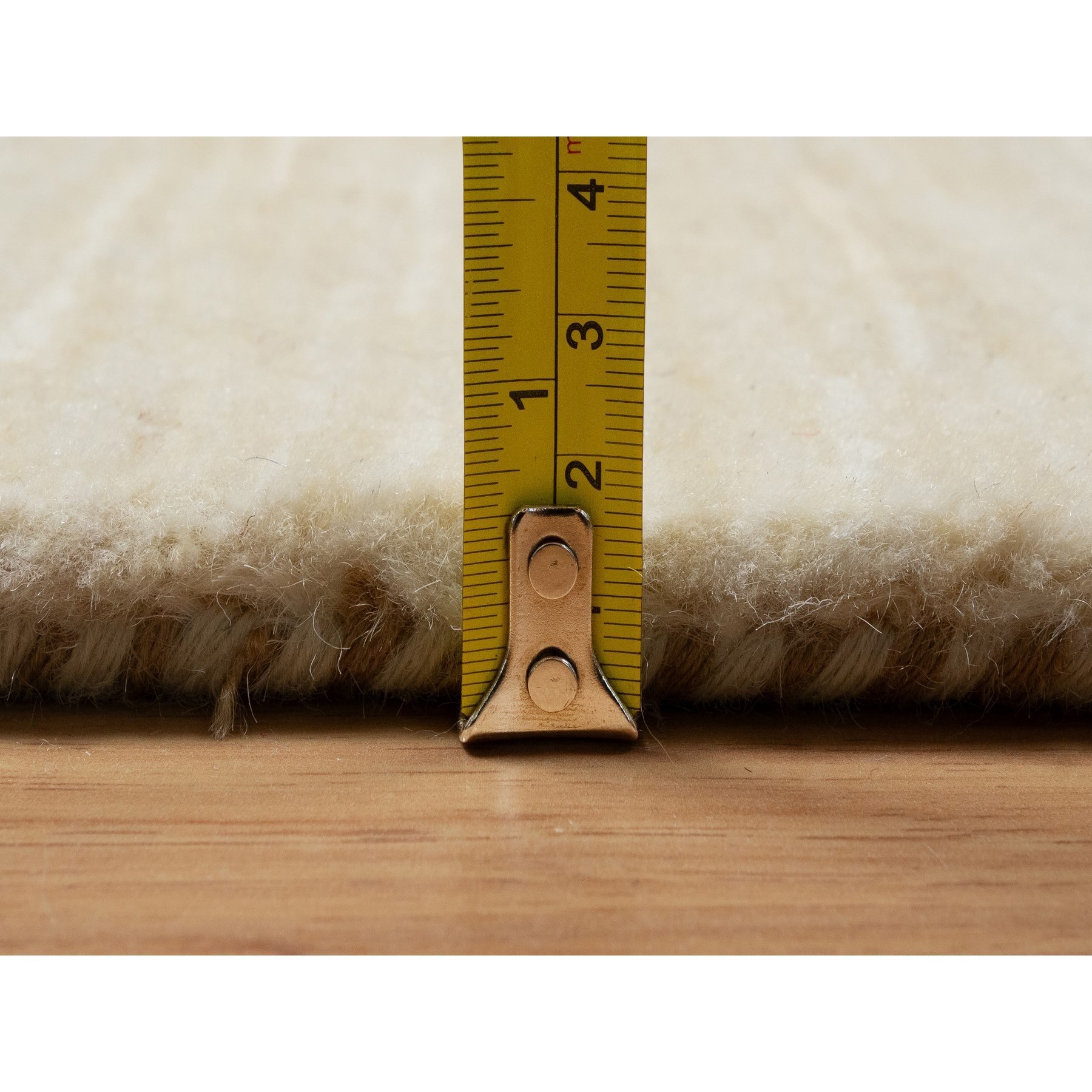 5'x6'5" Bone White, Modern, Plain Design, Lori Buft Gabbeh, Thick and Plush, Pure Wool, Hand Knotted, Oriental Rug Sh91337