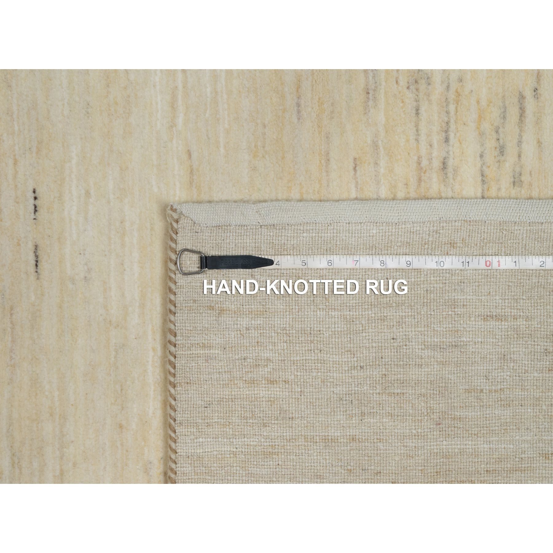 5'x6'5" Bone White, Modern, Plain Design, Lori Buft Gabbeh, Thick and Plush, Pure Wool, Hand Knotted, Oriental Rug Sh91337
