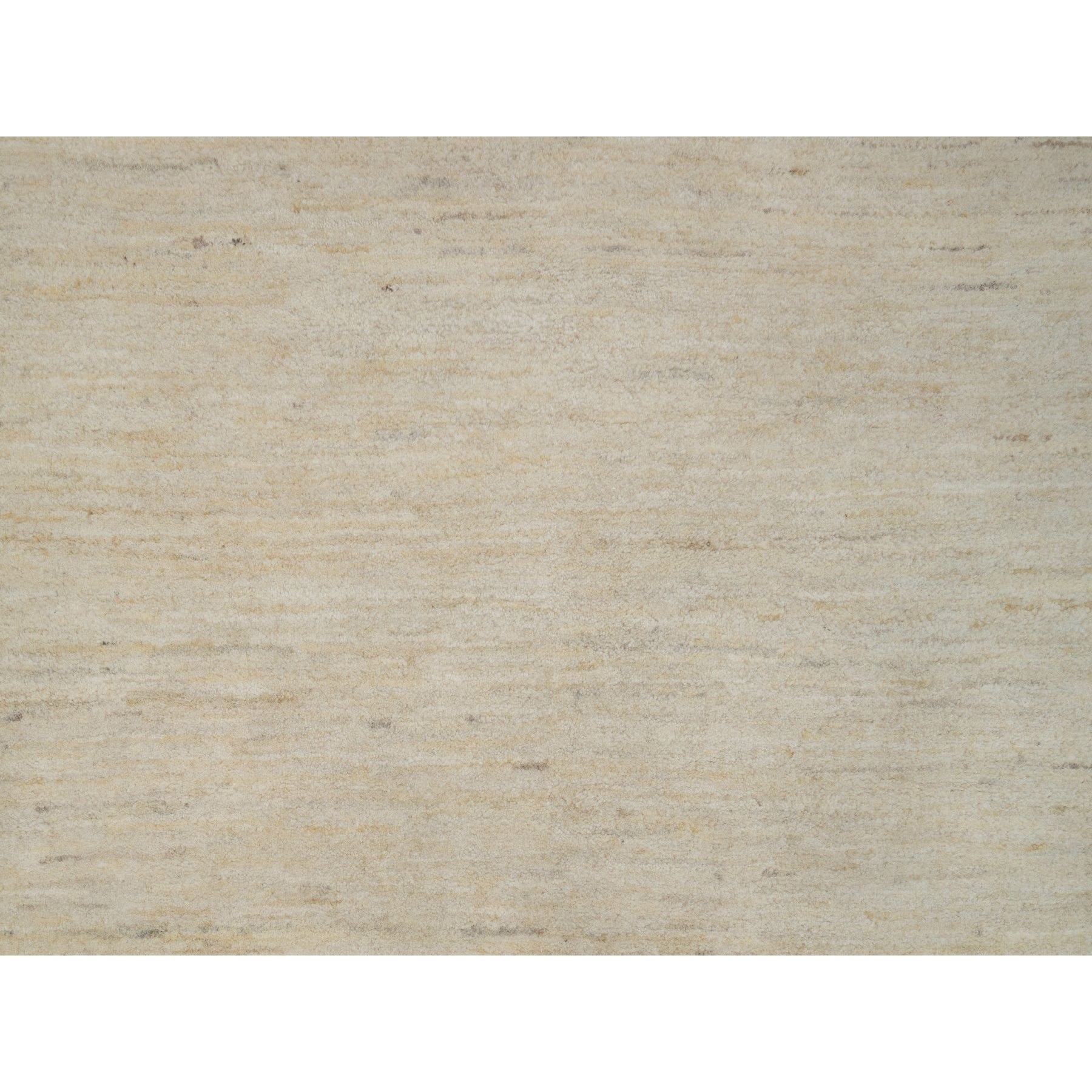 7'9"x9'8" Bone White, Pure Wool, Lori Buft Gabbeh, Modern, Plain Design, Thick and Plush, Hand Knotted, Oriental Rug Sh91341