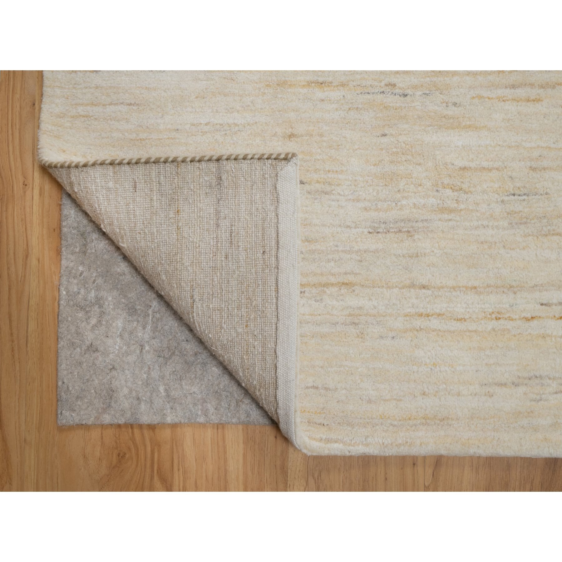 8'10"x11'8" Vanilla Ice White, Modern, Plain Design, Lori Buft Gabbeh, Thick and Plush, Pure Wool, Hand Knotted, Oriental Rug Sh91346
