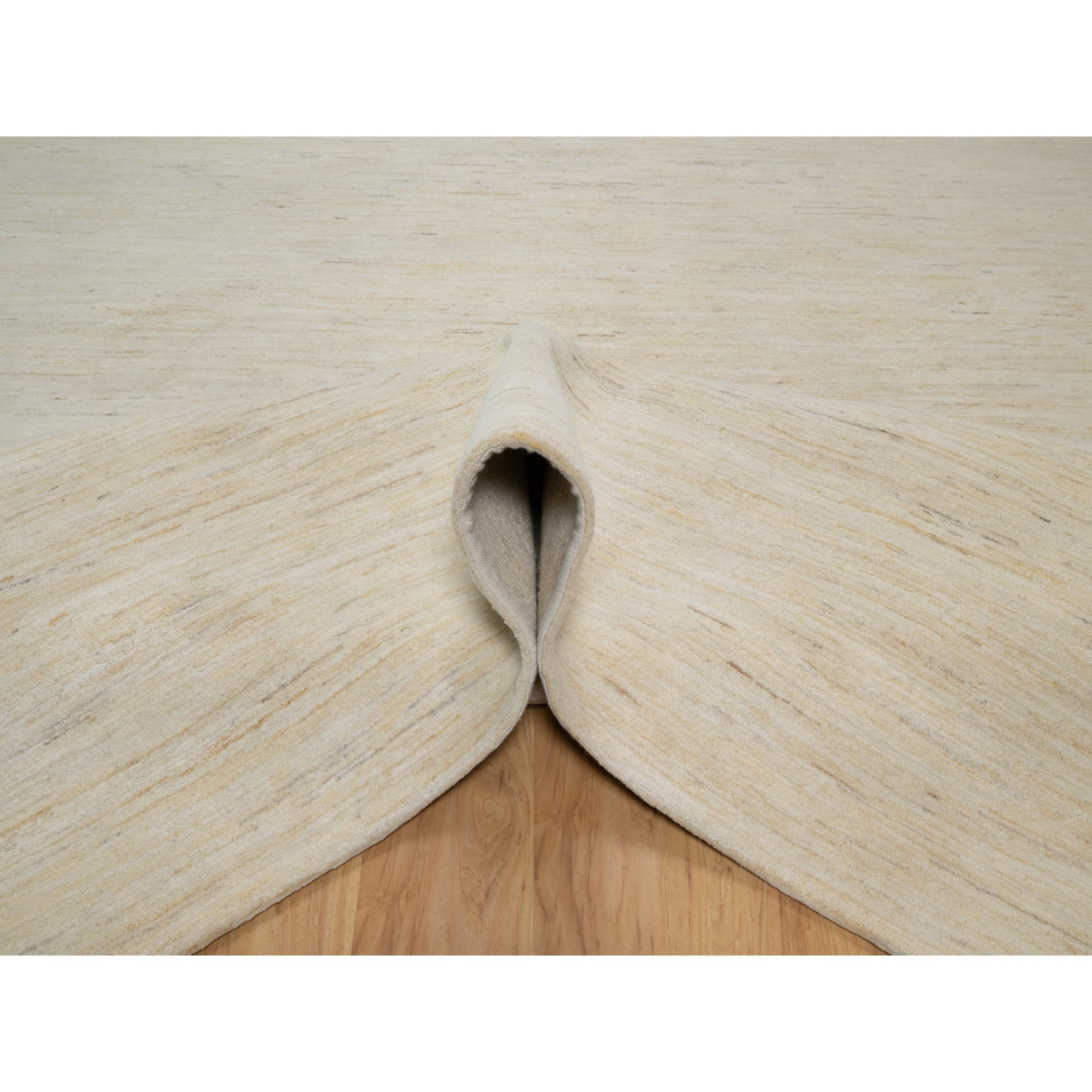 8'10"x11'8" Vanilla Ice White, Modern, Plain Design, Lori Buft Gabbeh, Thick and Plush, Pure Wool, Hand Knotted, Oriental Rug Sh91346