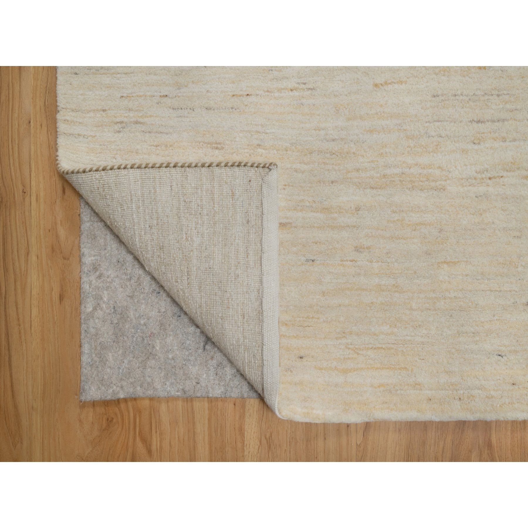 8'10"x11'8" Chiffon White, Modern, Plain Design, Lori Buft Gabbeh, Thick and Plush, Pure Wool, Hand Knotted, Oriental Rug Sh91347