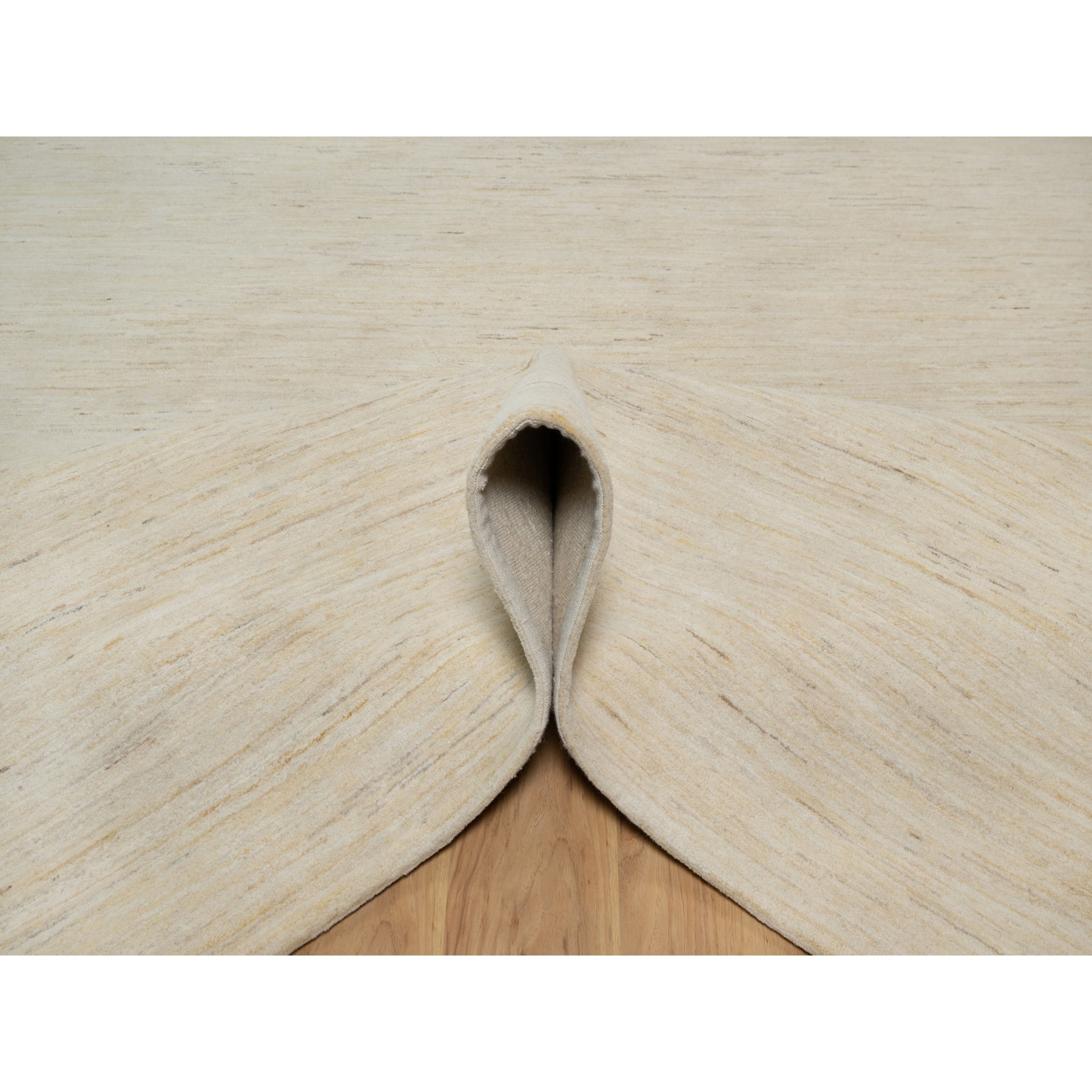 8'10"x11'8" Chiffon White, Modern, Plain Design, Lori Buft Gabbeh, Thick and Plush, Pure Wool, Hand Knotted, Oriental Rug Sh91347