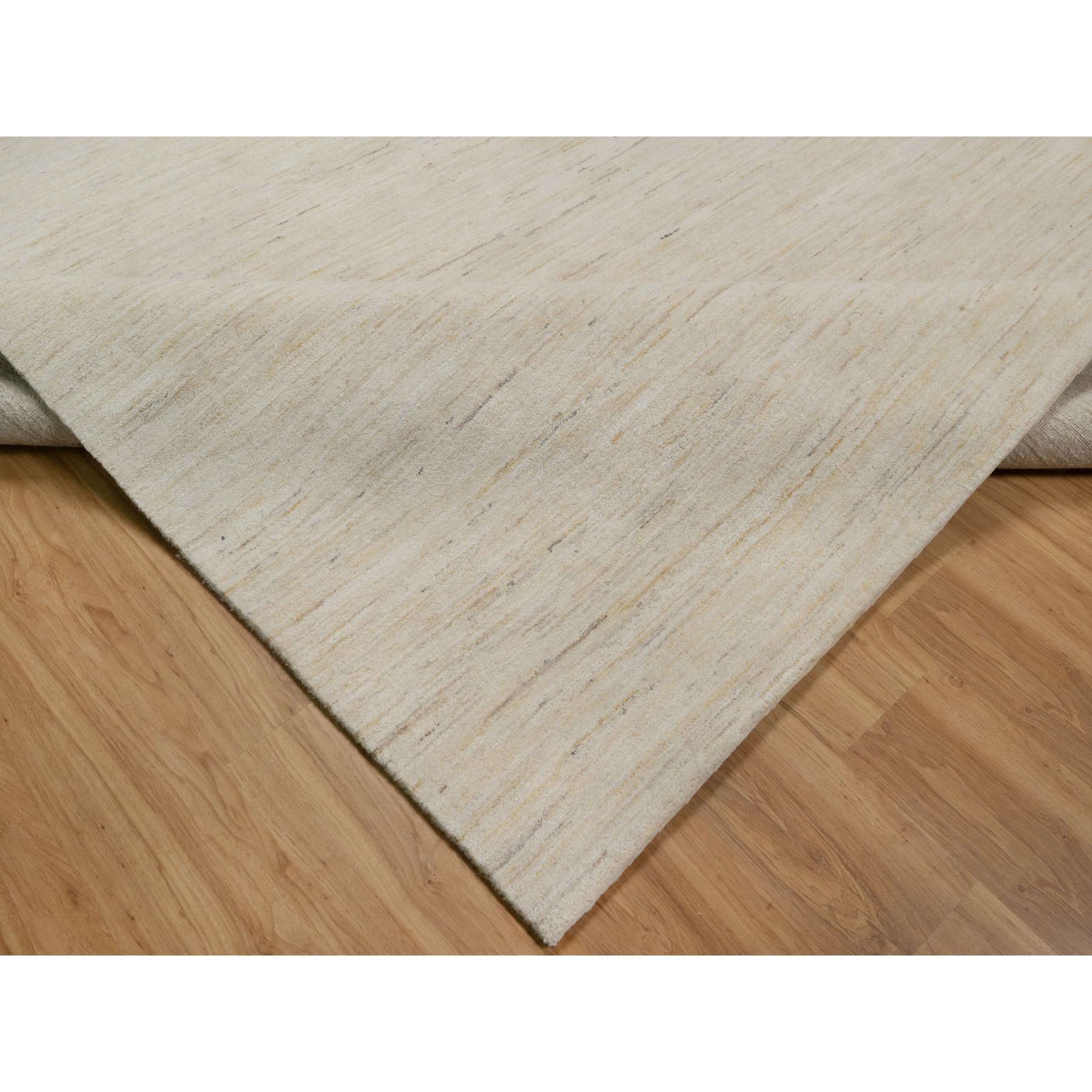 8'10"x11'8" Chiffon White, Modern, Plain Design, Lori Buft Gabbeh, Thick and Plush, Pure Wool, Hand Knotted, Oriental Rug Sh91347
