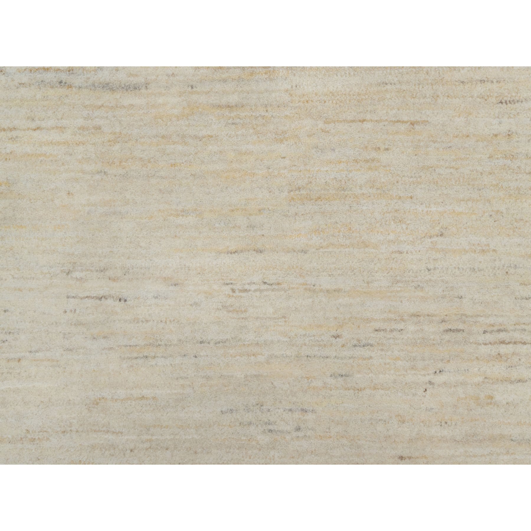 12'x15'2" Linen White, Modern, Plain Design, Lori Buft Gabbeh, Thick and Plush, Pure Wool, Hand Knotted, Oversized, Oriental Rug Sh91349