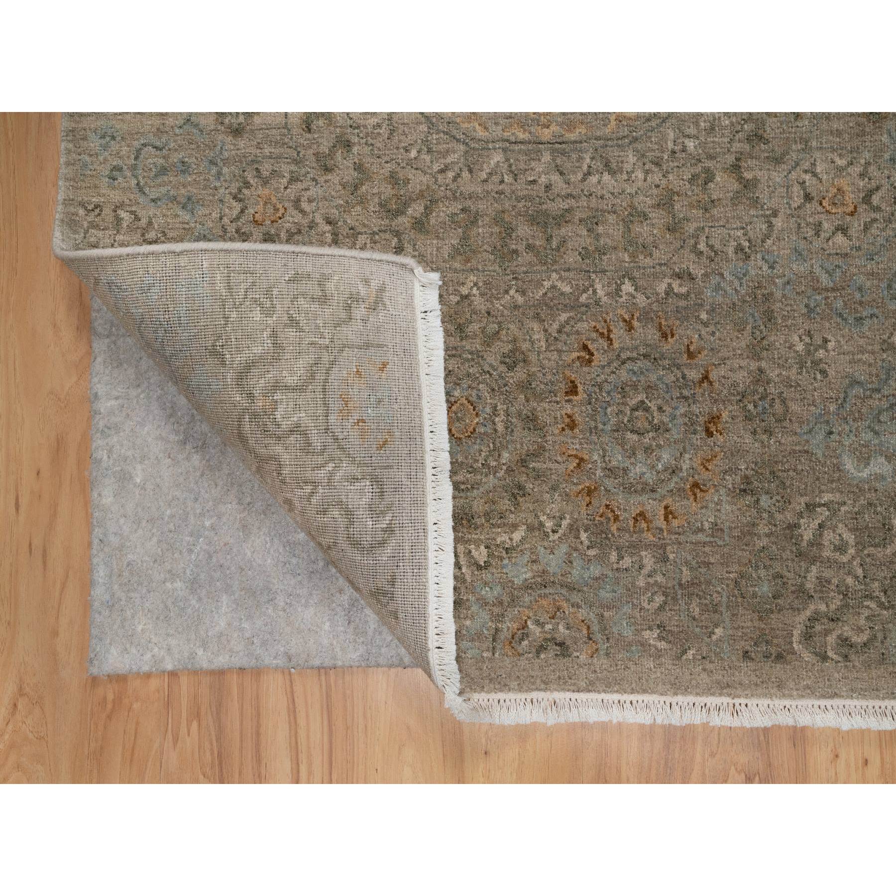 3'x4' Beaver Brown, Mamluk Design, Pure 100% Himalayan Wool, Natural Dyes, Hand Knotted, Mat, Oriental Rug Sh91359