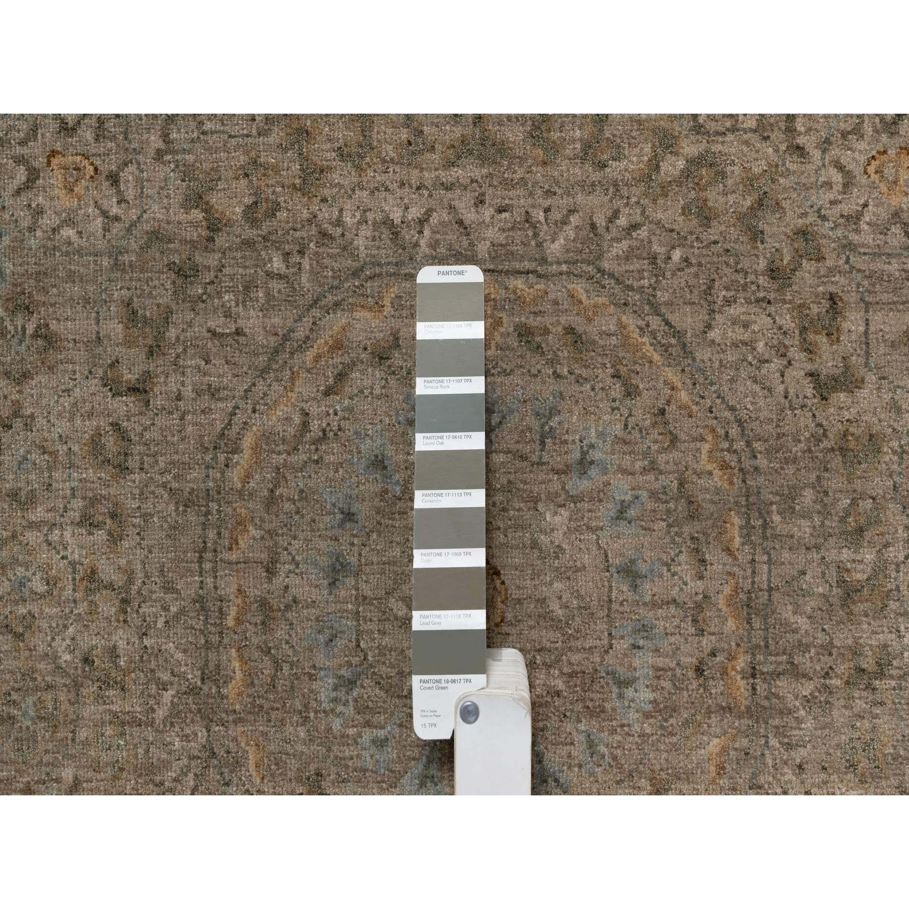 3'x4' Beaver Brown, Mamluk Design, Pure 100% Himalayan Wool, Natural Dyes, Hand Knotted, Mat, Oriental Rug Sh91359