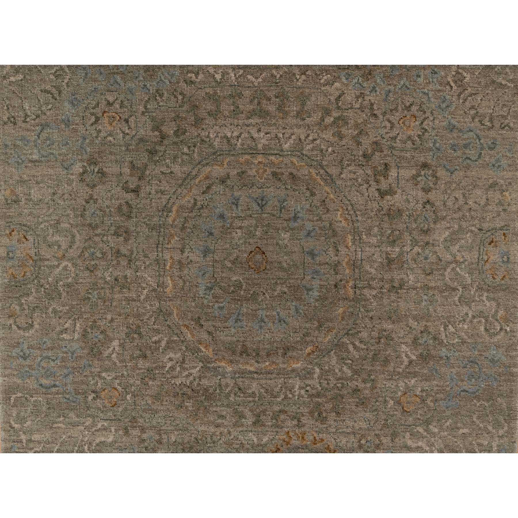 3'x4' Beaver Brown, Mamluk Design, Pure 100% Himalayan Wool, Natural Dyes, Hand Knotted, Mat, Oriental Rug Sh91359