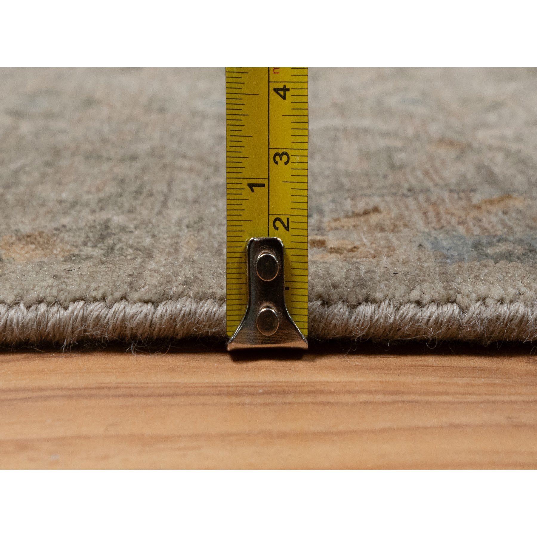 3'x4' Beaver Brown, Mamluk Design, Pure 100% Himalayan Wool, Natural Dyes, Hand Knotted, Mat, Oriental Rug Sh91359