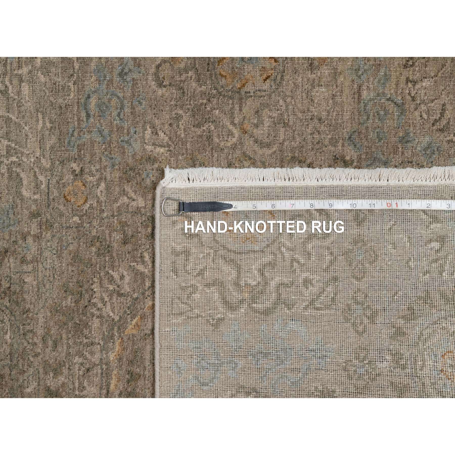3'x4' Beaver Brown, Mamluk Design, Pure 100% Himalayan Wool, Natural Dyes, Hand Knotted, Mat, Oriental Rug Sh91359