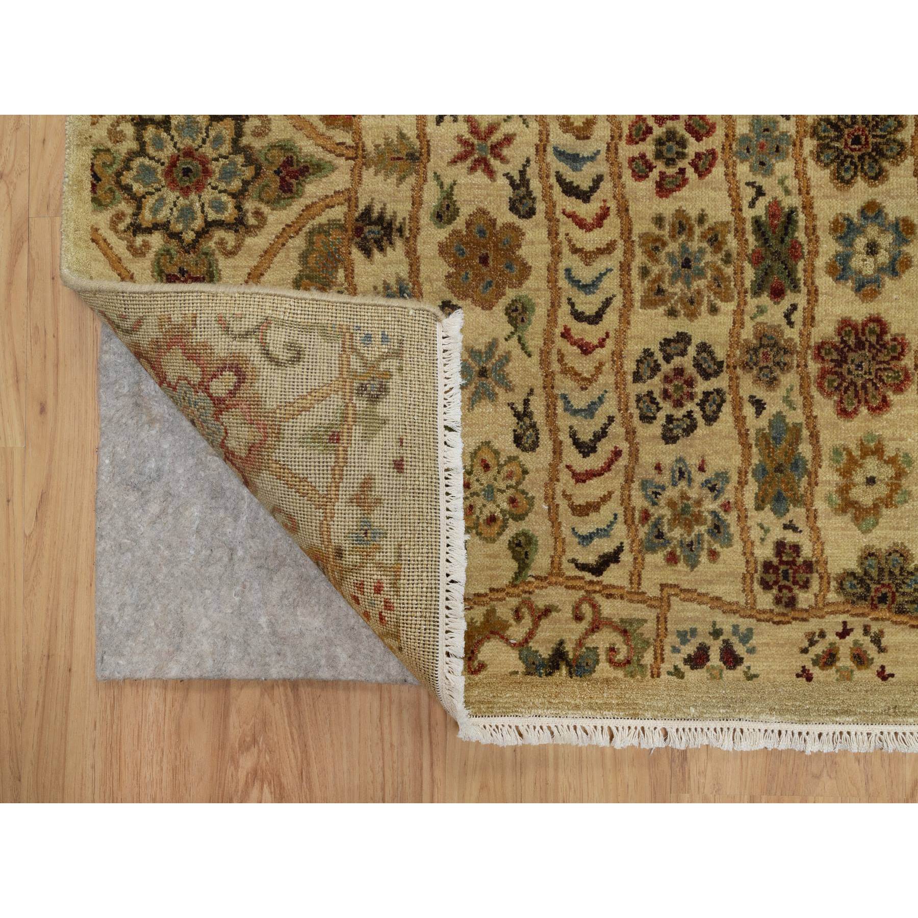 5'x8'2" Ecru Brown, Pure 100% Himalayan Wool, Floral and Botanical Design, Natural Dyes, Hand Knotted, Oriental Rug Sh91362