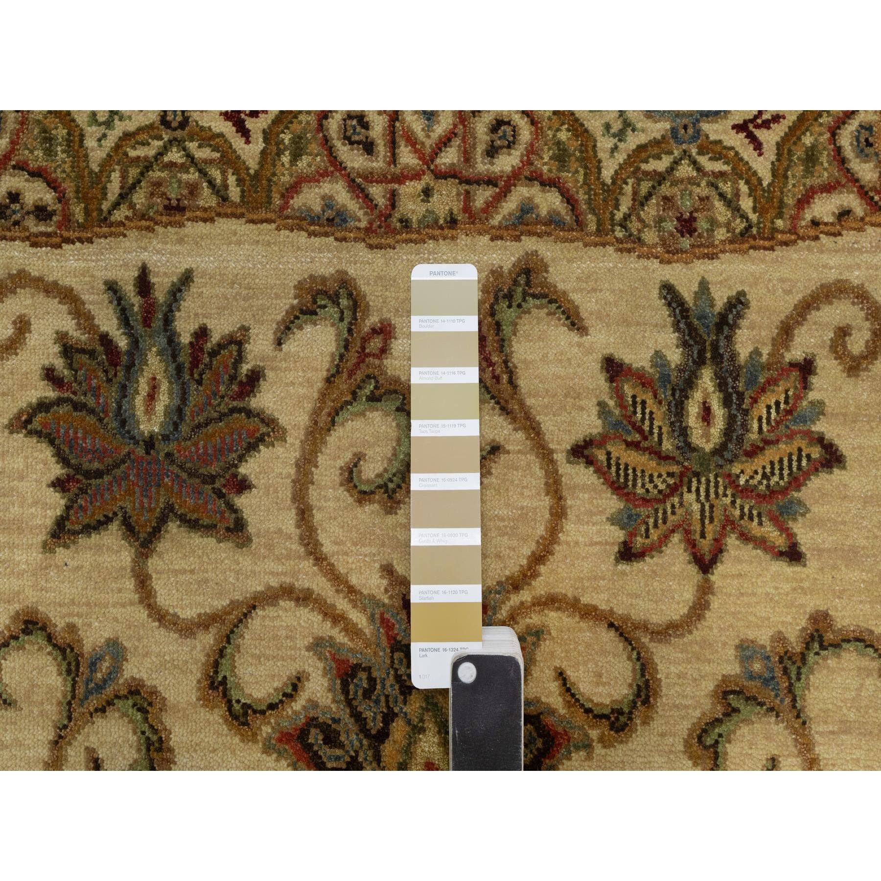 5'x8'2" Ecru Brown, Pure 100% Himalayan Wool, Floral and Botanical Design, Natural Dyes, Hand Knotted, Oriental Rug Sh91362