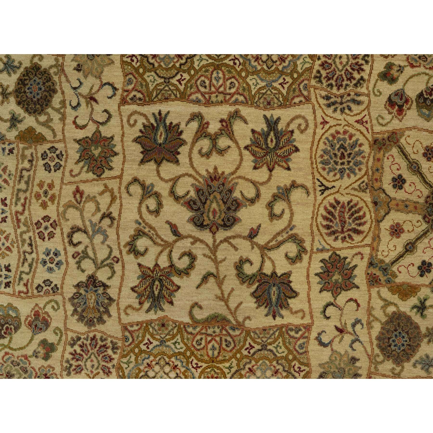 5'x8'2" Ecru Brown, Pure 100% Himalayan Wool, Floral and Botanical Design, Natural Dyes, Hand Knotted, Oriental Rug Sh91362