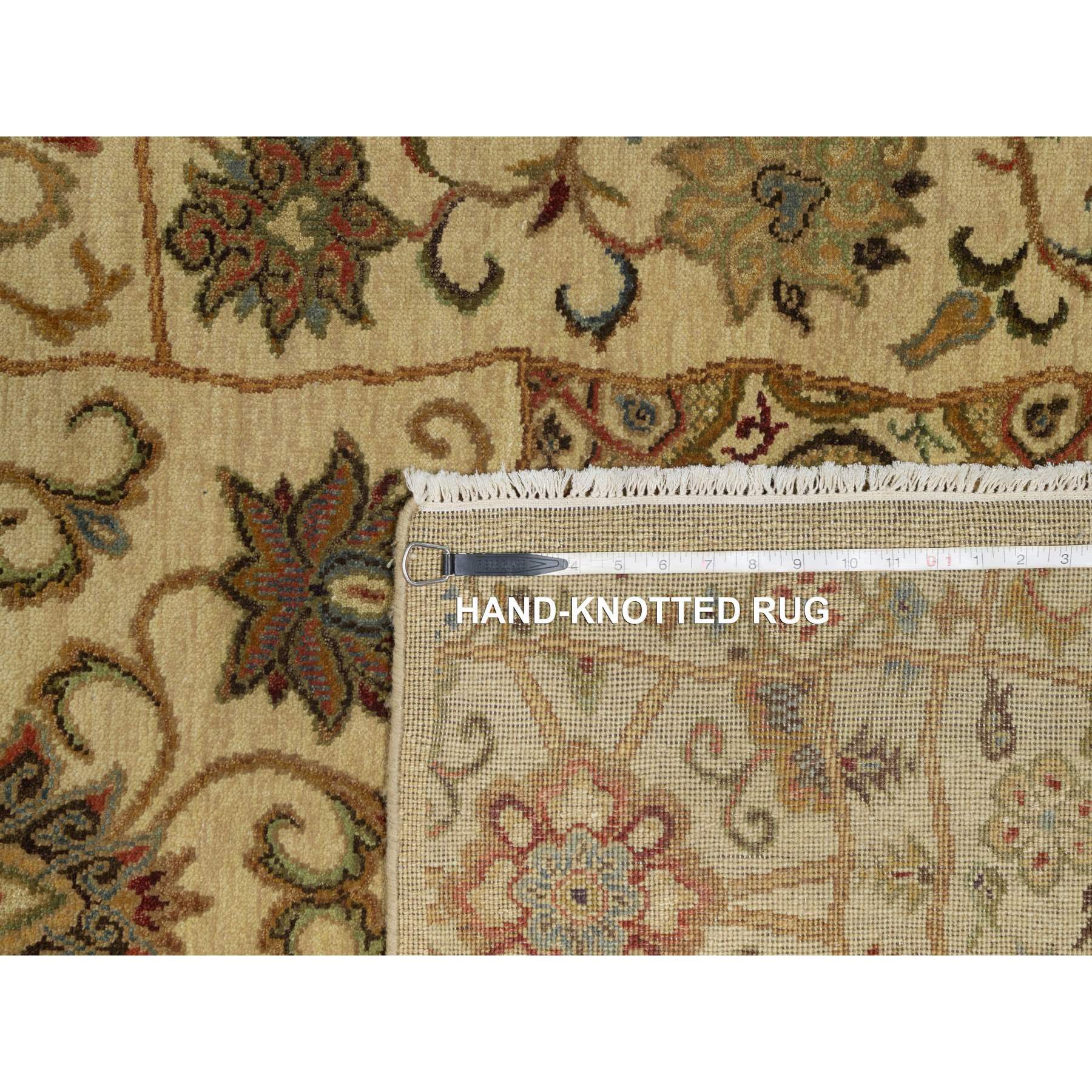 5'x8'2" Ecru Brown, Pure 100% Himalayan Wool, Floral and Botanical Design, Natural Dyes, Hand Knotted, Oriental Rug Sh91362