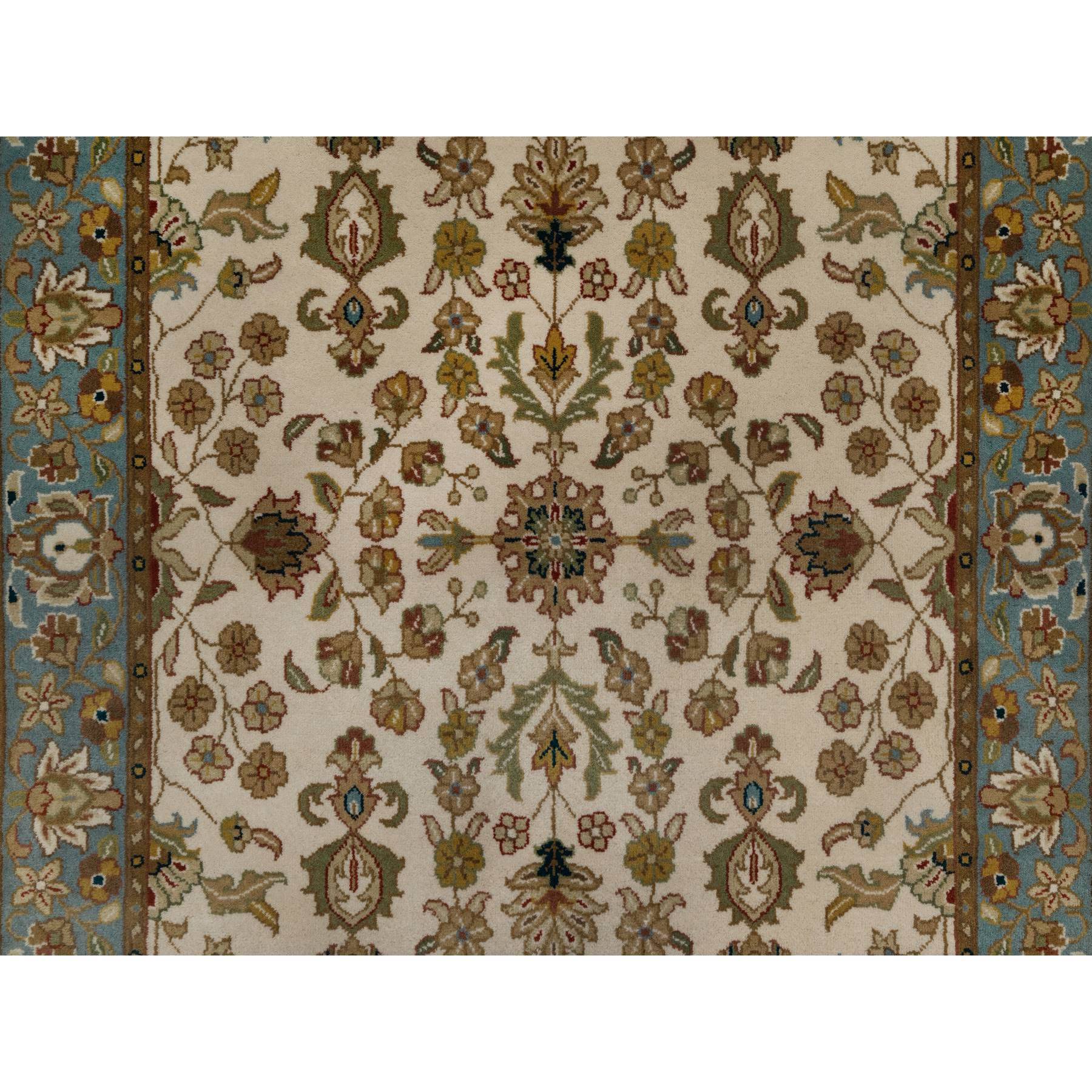 3'x5' Swan White, 300 KPSI, Hand Spun New Zealand Wool, Kashan Design, Hand Knotted, Oriental Rug Sh91407