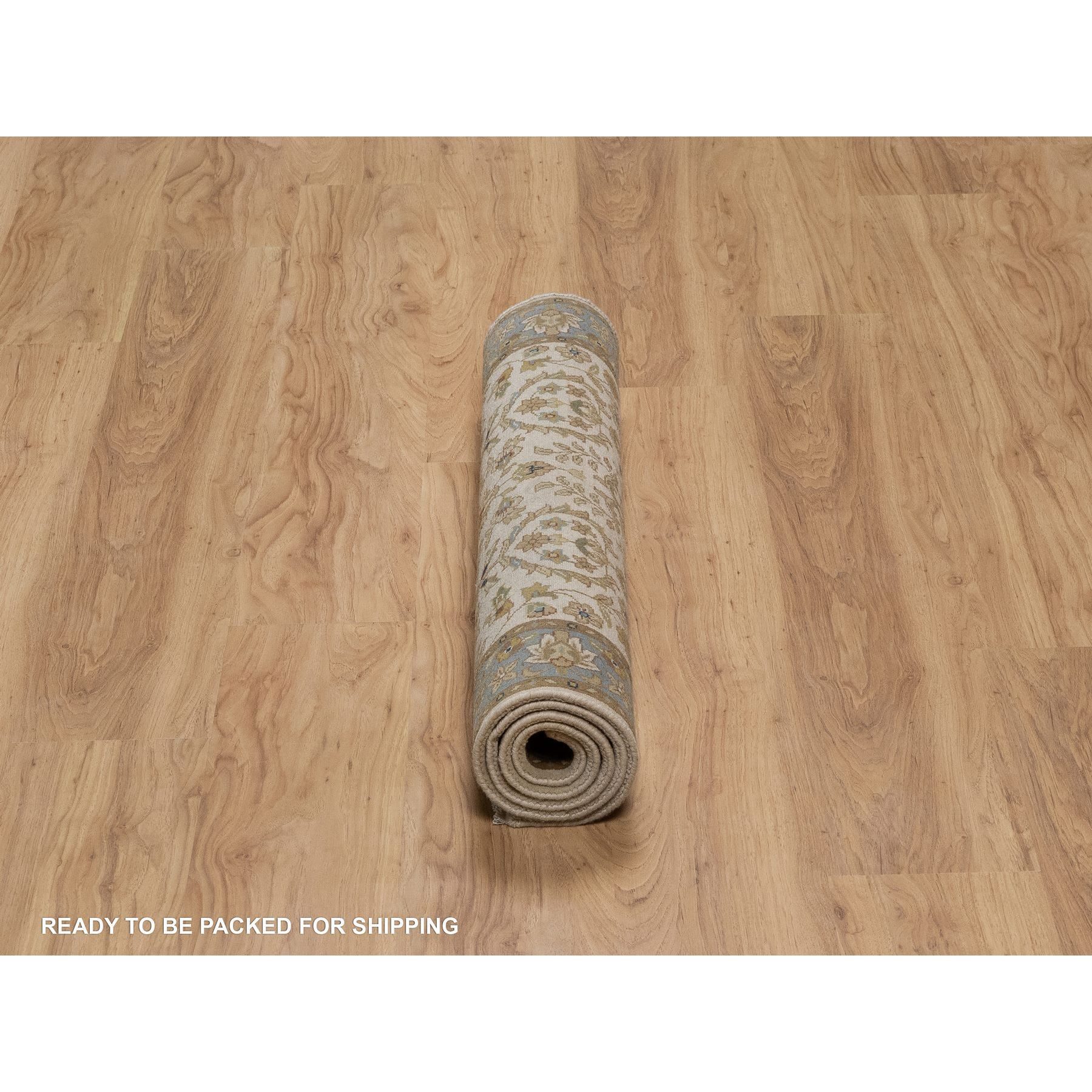 3'x5' Swan White, 300 KPSI, Hand Spun New Zealand Wool, Kashan Design, Hand Knotted, Oriental Rug Sh91407