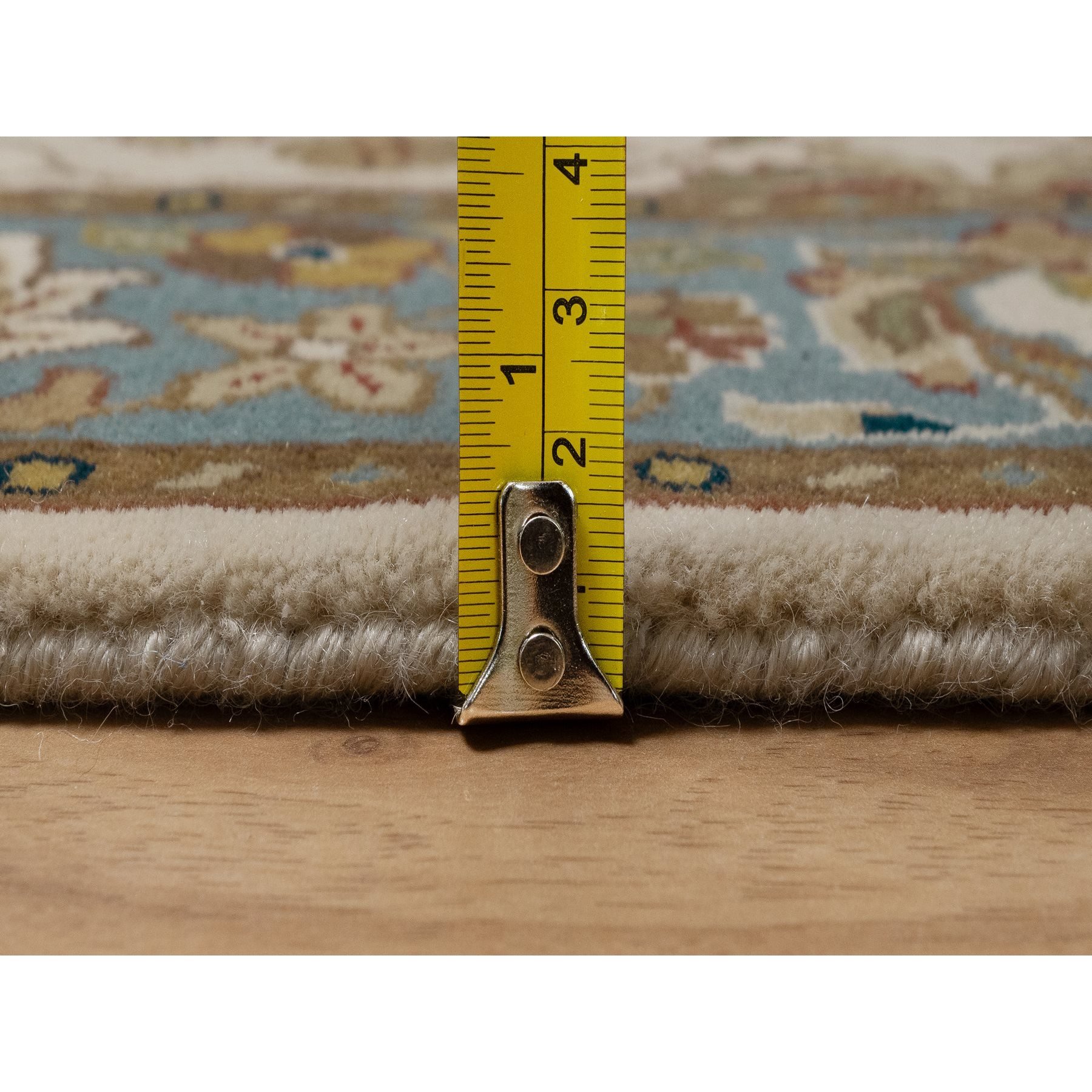 3'x5' Swan White, 300 KPSI, Hand Spun New Zealand Wool, Kashan Design, Hand Knotted, Oriental Rug Sh91407