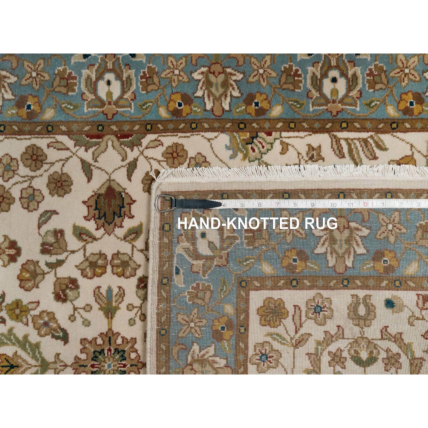 3'x5' Swan White, 300 KPSI, Hand Spun New Zealand Wool, Kashan Design, Hand Knotted, Oriental Rug Sh91407