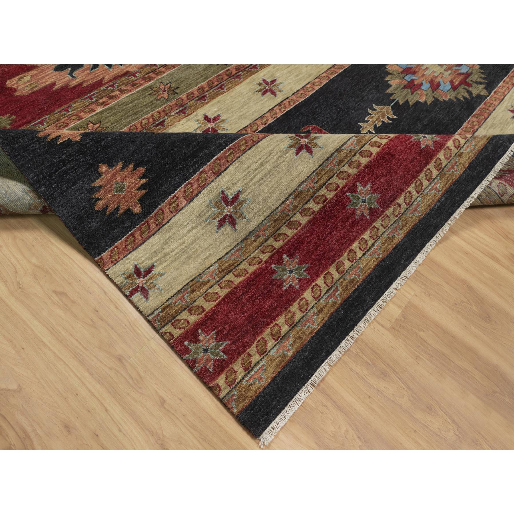 10'x14' Beige, Southwestern American Indian Design with Piled Construction, Plush and Lush, Hand Knotted, Pure Wool, Oriental Rug Sh91425