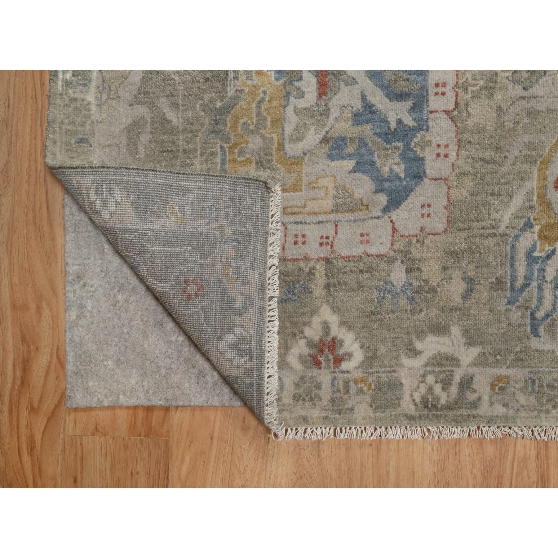 9'x12'1" Shades of Gray, Broken Pattern with Oushak Design, 100% Wool, Hand Knotted, Borderless, Oriental Rug Sh91430