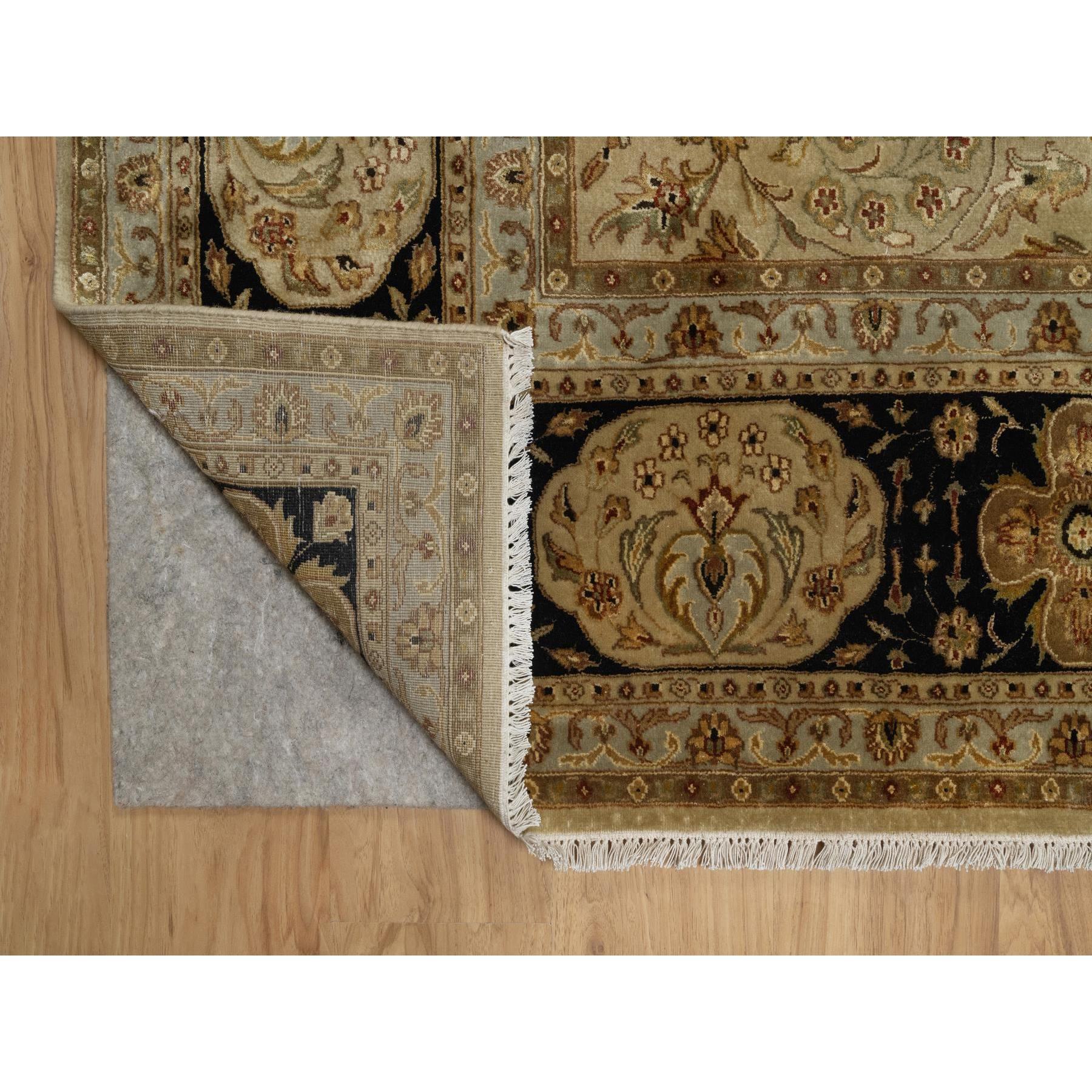 8'x10' Sand Brown, Kashan Design, 300 KPSI, Hand Spun New Zealand Wool with Silk, Soft Pile, Hand Knotted, Oriental Rug Sh91431