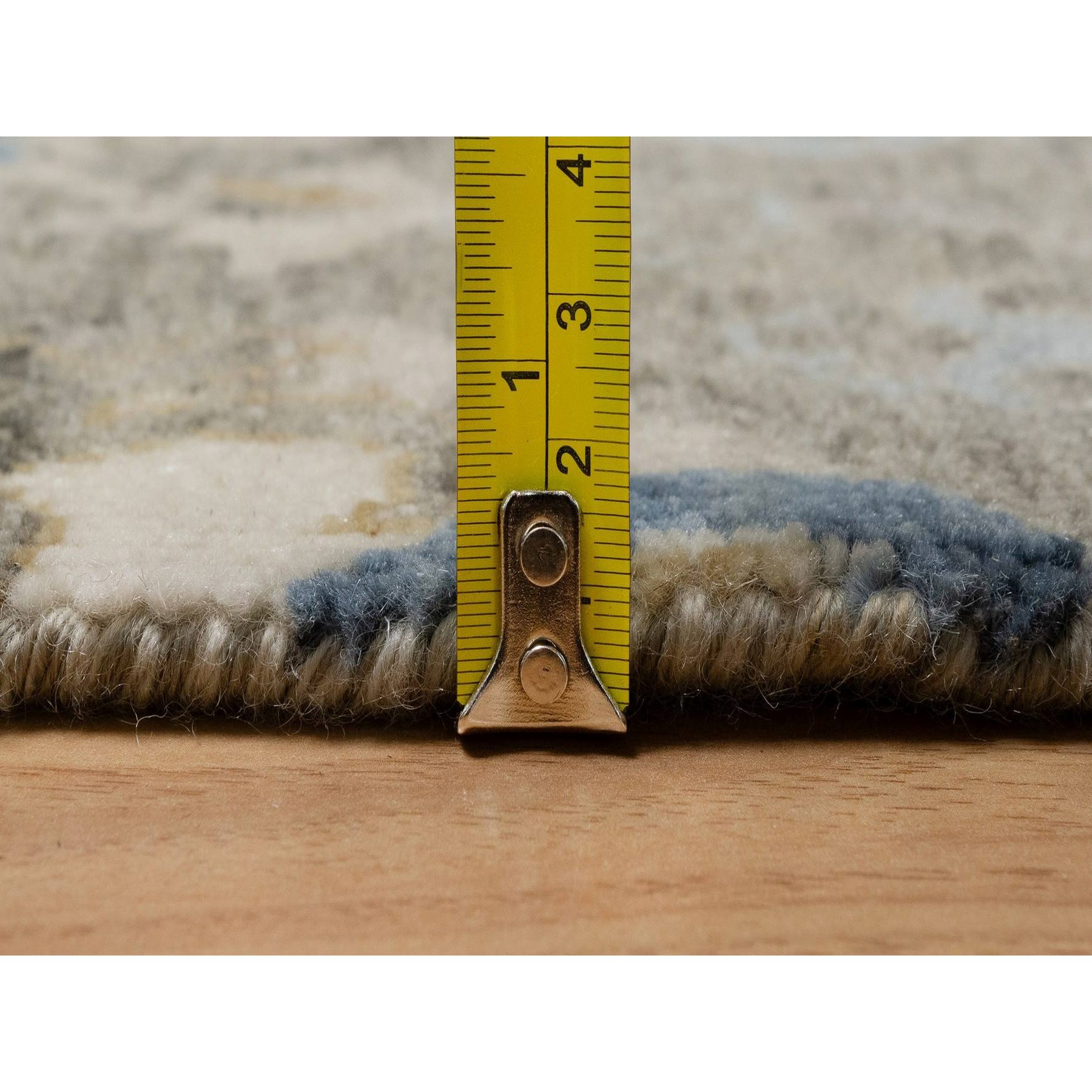 2'x3'1" Cedar Brown, Broken Pattern with Oushak Design, Borderless, 100% Wool, Hand Knotted, Mat, Sample, Oriental Rug Sh91447