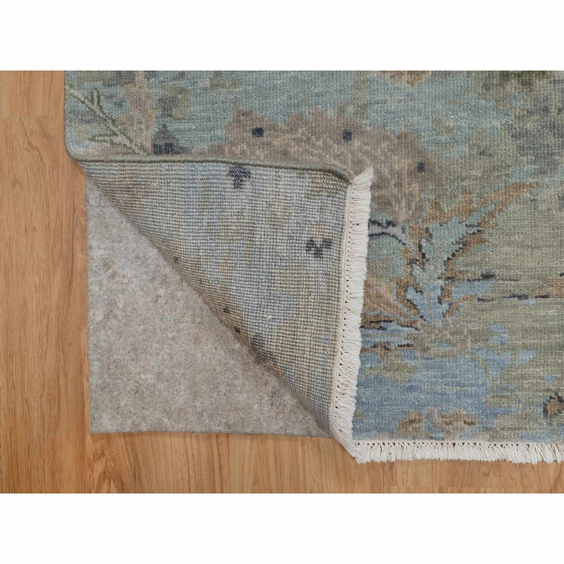 2'x3' Storm Gray, Oushak Design, 100% Wool, Hand Knotted, Sample, Mat, Oriental Rug Sh91456