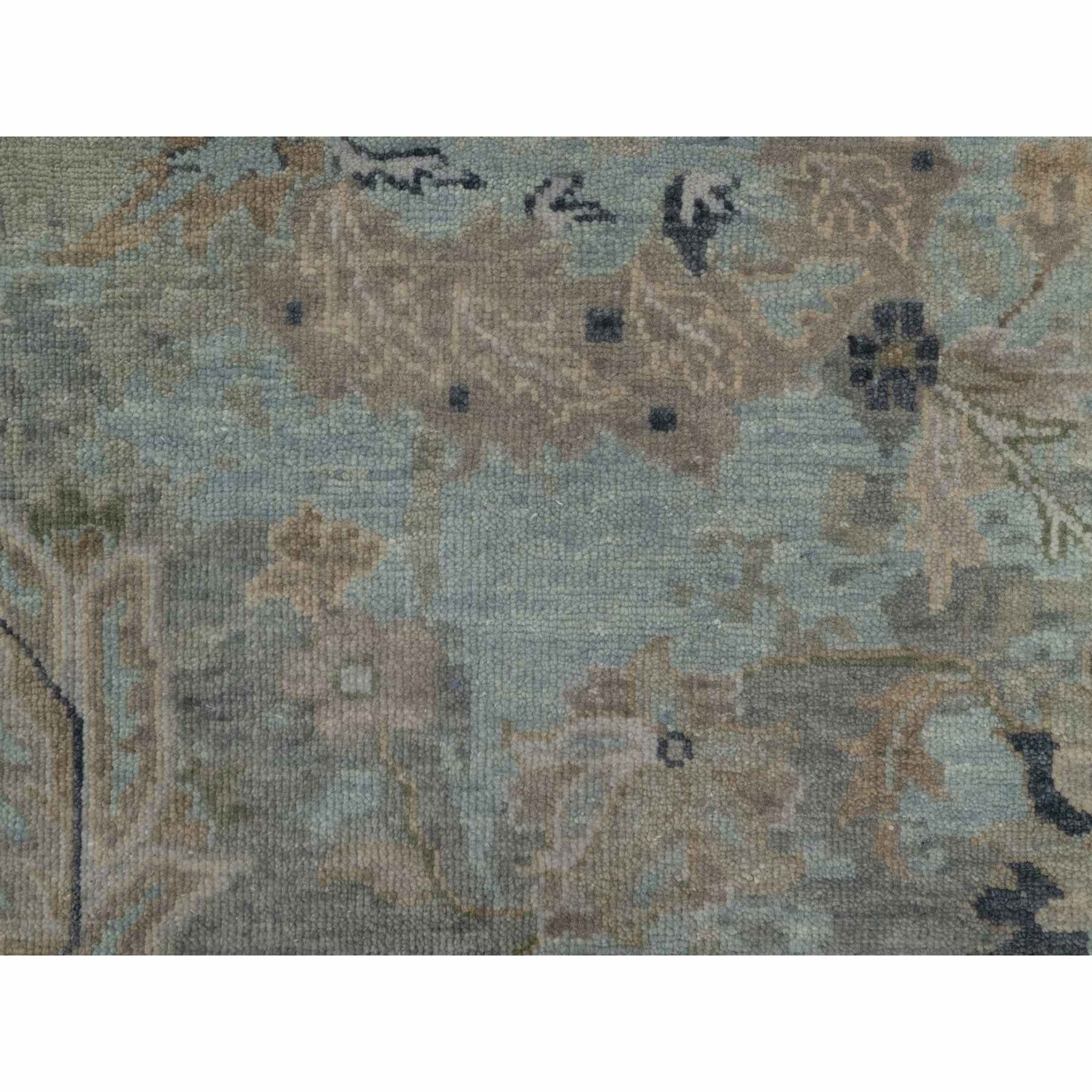 2'x3' Storm Gray, Oushak Design, 100% Wool, Hand Knotted, Sample, Mat, Oriental Rug Sh91456