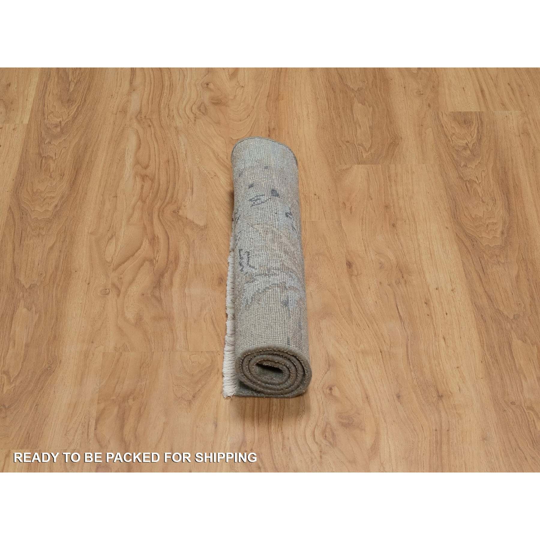 2'x3' Storm Gray, Oushak Design, 100% Wool, Hand Knotted, Sample, Mat, Oriental Rug Sh91456