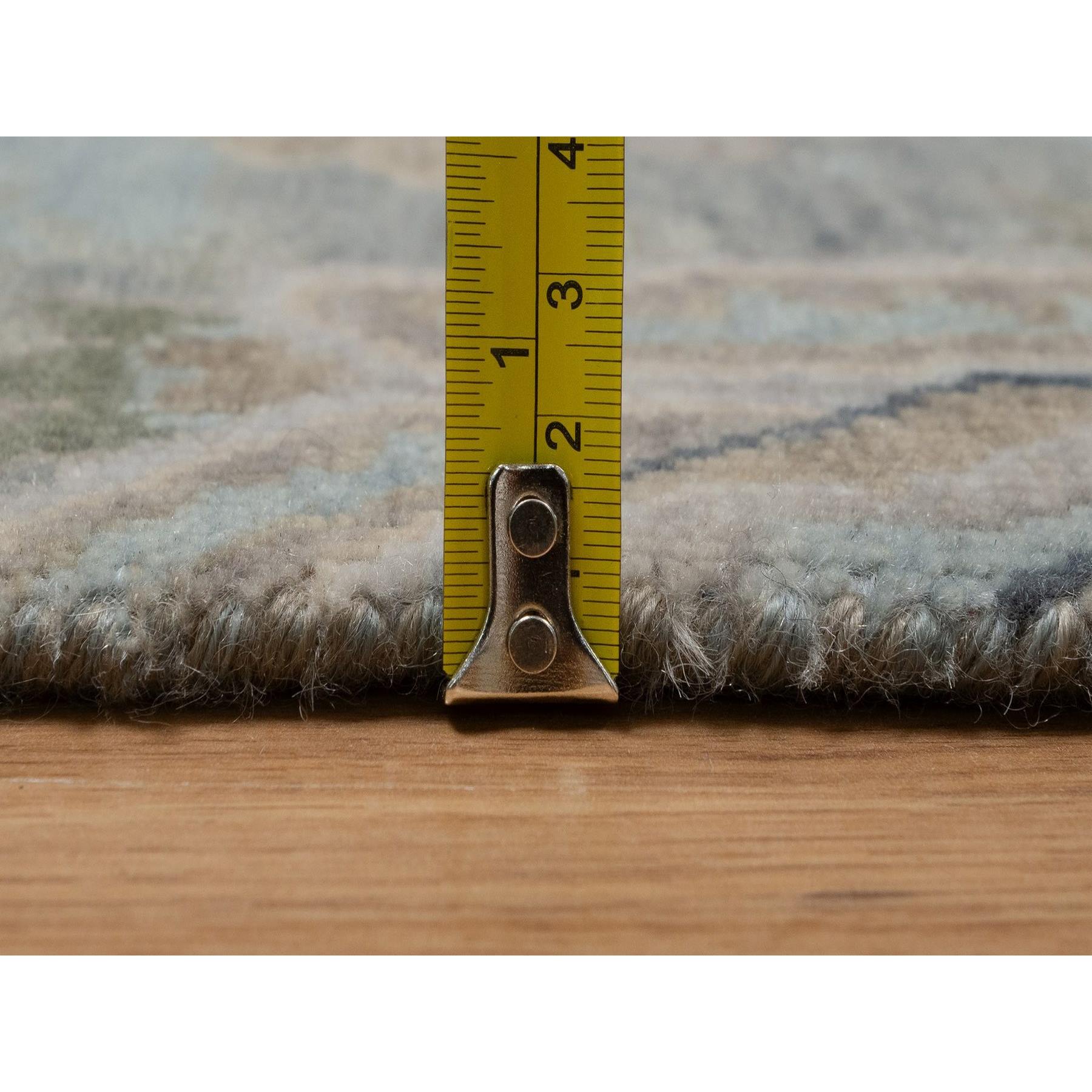 2'x3' Storm Gray, Oushak Design, 100% Wool, Hand Knotted, Sample, Mat, Oriental Rug Sh91456
