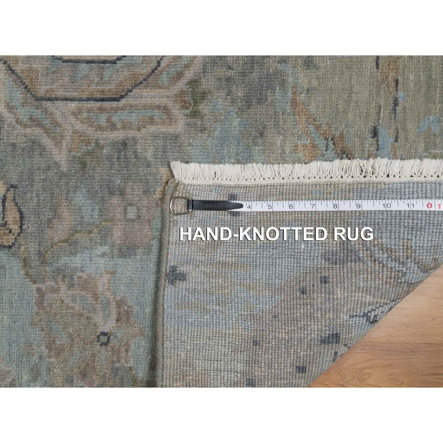 2'x3' Storm Gray, Oushak Design, 100% Wool, Hand Knotted, Sample, Mat, Oriental Rug Sh91456